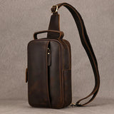 WIAOFELLAS  -  Luxury Male Chest Bags Genuine Leather Crossbody Bag Men Sling Chest Pack for Men Chest Bag Leather casual men one shoulder bag