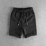 WIAOFELLAS  -  Twill knitted wash fabric simple fashion clean version of casual shorts men's summer sports five point pants