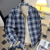 WIAOFELLAS  -  Spring and autumn new plaid double-sided jacket male couple double-sided jacket simple Korean version of the trend fashion coat