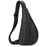 WIAOFELLAS  -  Soft Cow Leather Men's Chest Bag Genuine Leather Men's Chest Pack Small Crossbody Sling Bag Anti Theft Chest Bag Men Coffee