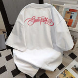 WIAOFELLAS  -  American Pure Cotton Personalized Short-sleeved T-shirt Men Spring Summer New Trendy Brand Y2K Handsome Three-quarter Sleeve Top