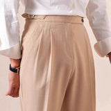 Wiaofellas  -  Men's Light Luxury Naples Slim-fit Dress Pants Casual Italy Retro Premium Elegant Popular Leisure Suits Trousers New Spring