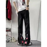 WIAOFELLAS  -  American High Street Men's Jeans Spring Autumn New Slim Design Wide Leg Straight Cut Trousers Harajuku Sle Qui Dry Cotton...