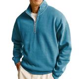 WIAOFELLAS  -  Spring Autumn New Men's Half Standing Collar Zipper Polo Sweatshirts Men Casual Pullovers Daily Sportswear Long Sleeve Clothing