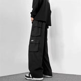Wiaofellas  -  Men Outdoor Multiple Pockets Cargo Pants Spring Casual Drawstring Baggy Wide-leg Trousers Hip Hop Fashion Pantalones