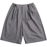 Wiaofellas  -  New Men's Straight Leg Casual Pants Loose Fit Versatile Korean Sle Trendy Cotton mid Waist Five-Quarter Length