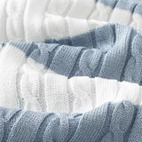WIAOFELLAS  -  Summer New Men's Polo Shirt Versatile Simple Jacquard Stripe Splicing Color Tees Shirts Half Sleeve Knitted Men Sweater