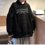 WIAOFELLAS  -  Autumn Letter Printed Hooded Sweatshirts Hombre Y2K Vintage Fleece Pullover Hoodies 2024 New Oversized Hip Hop Fashion Hoody