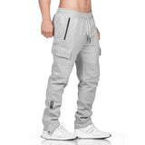 Wiaofellas  -  Cargo Pants for Men Joggers Trousers Man Autumn Slim Grey New in Regular Fit Casual Spandex Harajuku High Quality Korean Style
