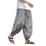 Wiaofellas  -  New Men's Spring/summer Casual Breathable Pants Retro Loose Plus-size Bunched Foot Bloomers