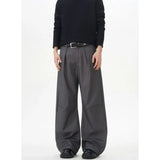 WIAOFELLAS  -  Pleated scimitar trousers for men in spring and autumn new trendy brand high-end loose straight trousers draped casual pants