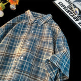 WIAOFELLAS  -  Summer New Men's Shirt Fashion Striped Short Sleeve Blouse Turn Down Collar Button Oversized Casual Shirt Men's Clothing A98