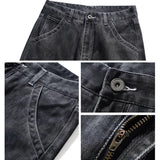WIAOFELLAS  -  Men Loose Casual Fashion Retro Plus Size Wash Gray Black Denim Jeans Pants Cityboy Streetwear Straight Jeans Trousers 40 38