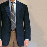 WIAOFELLAS  -  Dark Gray Business Suits Blazer Men Herringbone Notch Lapel Tuxedo Jacket Wedding Prom Party Grooms For Autumn Winter