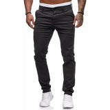 WIAOFELLAS  -  Foreign Trade Autumn New Casual Pants for Men's European and American Style Slim Fit Men's Casual Solid Color Pants
