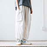 Wiaofellas  -  Harajuku Y2k Baggy Cargo Pants Joggers Streetwear Ankle-Length Casual Harem Long Trousers Men Wide Leg Oversize New