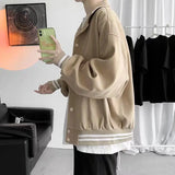 WIAOFELLAS  -  Retro Workwear Jacket Japanese Men's Vintage Baseball Jacket Men's Trendy Casual Loose Men's Jacket