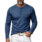 Wiaofellas  -  Daily Casual O Neck Pullover For Men Trendy Looe Breathable Shirts Men Autumn Outdoor Solid Color Long Sleeve Tops