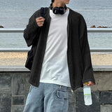 WIAOFELLAS  -  Men Shirt Mesh Transparent Long Sleeve Zipper Korean Oversize Men Clothing Streetwear Fashion Tops Male Cardigan