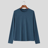WIAOFELLAS  -  Men T Shirt Solid Color O-neck Long Sleeve Knitted Male Tee Tops Streetwear Spring Fashion Casual Men Clothing S-5XL