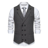 WIAOFELLAS  -  Men's Vest Retro Double-breasted Vest Vest Same Style Suit Casual Loose Versatile Vest