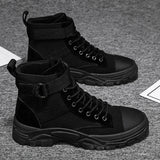 WIAOFELLAS  -  Fashion Trendy Black Boots For Men Outdoor High Top Men's Work Shoes Comfort Breathable Casual Ankle Boots Men botas para hombre