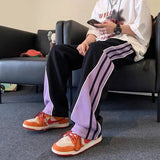 Wiaofellas  -  Men's Casual Wide Autumn Winter Straight Pants Male Trousers Striped Cotton Sale Slacks Baggy Streetwear New In Aesthetic Hot