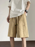 Wiaofellas  -  Men's Summer Fashion Thin Casual Short Pants Male Drawstring Loose Straight Shorts Men Solid Color Cargo Shorts G121