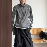 WIAOFELLAS  -  Japanese Style Patchwork Mesh Sun Protection Jacket for Men Summer Short Outdoor Stand Collar Costs Lightweight Cycling Sports