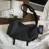 WIAOFELLAS  -  Unisex Oversized Crossbody Bag with Large Capacity and Street-Style Gothic Workmanship messenger bag men  canvas bag
