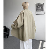 Wiaofellas  -  New Men's Long Sleeve T-shirts for Men Blouses Korean Trend Harajuku Loose T Shirts Solid Color Cool Shirt V-neck Tops Male