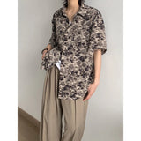 WIAOFELLAS  -  Summer Short Sleeved Shirt Men Oversized Retro Printed Shirt Men Streetwear Korean Loose Casual Shirt Mens Hawaiian Shirts