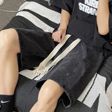 WIAOFELLAS  -  Summer Thin Denim Shorts Men's Hong Kong Style Brand Loose Straight Casual Mid-pants Versatile Wide-leg Five-point Pants Men