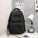 WIAOFELLAS  -  Nylon Backpack for Student Black Teenager Large Sweethearts Serviceable Travel Rucksack High Quality Unisex Laptop Knapsack