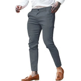 Wiaofellas  -  Men's Twill Cotton Stretch Fashion Youth Street Slim Pencil Skinny Pants