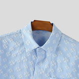 WIAOFELLAS  -  Men Shirt Flower Printing Lapel Short Sleeve Loose Casual Crop Tops Men Streetwear Summer Korean Style Fashion Shirts