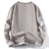 Wiaofellas  -  Men Vintage Sweater Round neck Knitted long-sleeved Sweaters Pullovers Autumn winter Streetwear Fashion Retro Casual Sweaters