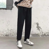 WIAOFELLAS  -  Summer Hong Kong Style Super Hot Pure Color Nine-color Pants Men's Trendy Korean Style Casual Loose Straight Pants