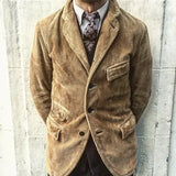 Wiaofellas  -  Men's Fashion Gentleman Business British Style Jackets Gentleman Corduroy Wedding Lapel Professional Casual Cardigan Jacket Male