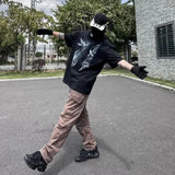 WIAOFELLAS  -  American Street Pure Cotton Abstract Graffiti Print Summer New Fashion Casual Short-Sleeved T-Shirt Mens Trendy Loose Top