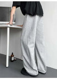 WIAOFELLAS  -  Trendy Men's Drawstring Design Contrast Color Trousers New Fashion Summer Loose High-waisted Wide Leg Pants Male