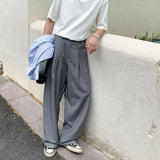 WIAOFELLAS  -  Oversized Black Suit Pants Men Fashion Social Mens Dress Pants Korean Loose Wide Leg Pants Mens Office Formal Trousers M-3XL