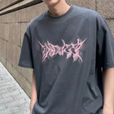 WIAOFELLAS  -  Pure Cotton American High Street Short-Sleeved T-Shirt For Men Summer Casual Loose Large Size Trendy Printed Hip-Hop Top