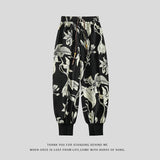 WIAOFELLAS  -  Retro Floral Pattern Harlan Pants Summer Thin Casual Pants for Men Asian Style Large Size Baggy Trousers