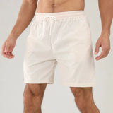 Wiaofellas  -  Spring Summer Fashion Corduroy Shorts Men Solid Color Simple Sports Training Casual Shorts Leisure Drawstring Mens Shorts