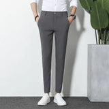 Wiaofellas  -  Autumn Casual Pants Men's British Slim Trousers Small Feet Trousers Korean Style Trendy Straight Nine-point Suit Pants Men