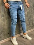 WIAOFELLAS  -  Mens Classic Jeans Blue Hip Hop Comfortable Stretch Trousers Biker Skinny Denim Pants Men Fashion Streetwear Jeans Men