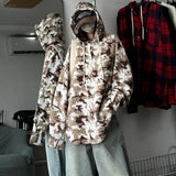 WIAOFELLAS  -  Autumn Winter Warm Woolen Hooded Shirt Coats for Unisex Streetwear Hip Hop Buttons Up Thicken Loose Men Hoodies Jacket Plus Size