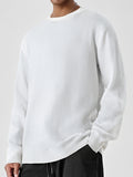 Wiaofellas  -  Leisure Pure Color Knitted Bottoming Tops Mens Spring Autumn Casual O Neck Long Sleeve Jumpers Men Fashionable Knitting T-shirts