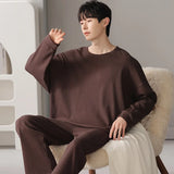 Wiaofellas New Arrival Autumn Winter Men Pajamas Long Sleeve Male Pajama Set Men Knited Cotton Pajamas for Men Sleepwear Suit Homewear